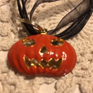 Signed Phister jack o lantern necklace
